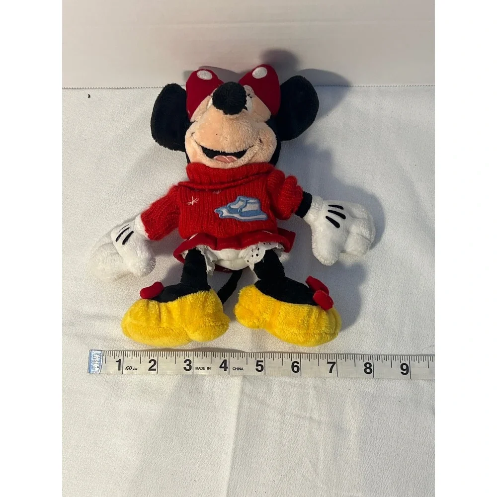 Disney‎ Minnie Mouse Plush Toy Red Sweater Yellow Shoes Bow
